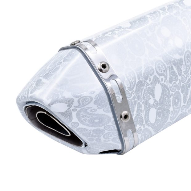 Universal Τελικό Εξάτμισης 37-53mm Λευκό με Γκρι Σχέδια